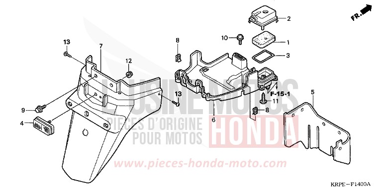 REAR FENDER for SCV LEAD CANDY TAHITIAN BLUE (PB215) from 2005